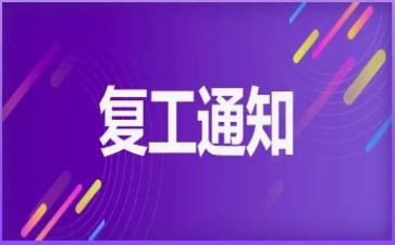 复工的工作总结5篇