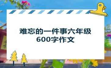 难忘的一件事作文600字6篇